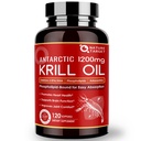 NATURE TARGET Krill Oil 1200mg Omega3 EPA & DHA-val asztaxantinnal, foszfolipidekkel és kolinnal - Támogatja a szívet, az agyat, csatlakozik az egészséghez, nem-GMO, glutén mentes, 120 Softgars (60 szerva)