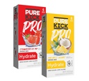 PURE KICK PRO Hidratációs elektrolit ital Mix, ananászos kókusz és eperfagyi, 12 csomag