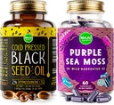 Maju Superfoods Fekete Seed Oil kapszula és lila Sea Moss kapszula