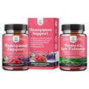 Bundle of Menopause Supplement for Night Sweats, Hot Flash & Mood Swings with Dong Quai, Chaste Berry & Black Cohosh Root and Saw Palmetto for Women 500mg DHT Blocker with Maca Root & Biotin
