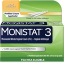 Monistat 3 nap Élesztő fertőzés kezelése nők számára, 3 Miconazole Pre- Filled Cream Applicators, 1 Pack