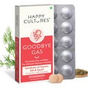 Happy Cultures Goodbye Gas, Chewable Gas Relief Capsules for Digestive Health, Bloating and Insection with Simeticone 50mg - 30 Chewables