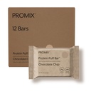 ProMix Nutrition Protein Puff Bars, 12- Pack - Chocolate Chip - Marshmallow Crispy Treat - Great Tasting & Health On The Go Snack - High Protein & Low Calorie - Non-GMO & Free from Gluten, Soy, & Corn