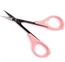 Szemöldök Grooming Scolor 4 inches Curved Small Craft Lash Scissor Eyebrow Eyelash Extensions rozsdamentes acél 1PC (Pink _ Curved)