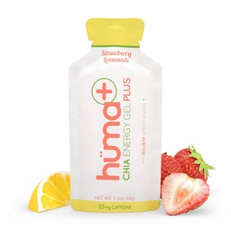 Huma Plus (Double Electrolytes) - Chia Energy Gel, Strawberry Lemonade, 12 Gel, 25 mg koffein - Gyomor Friendly, Real Food Energy Gels