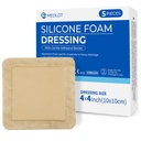 LotFancy Silicone Foam Dressing, 4 "x 4" (2.5 "x2,5" Pad), 5 Count, Sterile Bordered Adhesive Whound Dressing, Bed Sores, Leg Ulsters Weund Care Bandage, Highly Absorbent, Vízálló