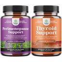 Bundle of Perimenopause Supplement with Maca Root Vitex Berry & Black Cohosh for Hot Flash Night Sweats Hormon Balance & Mood and Thyroid Support with L Tyrosine Bladderwrack Selenium & Ashwagandha