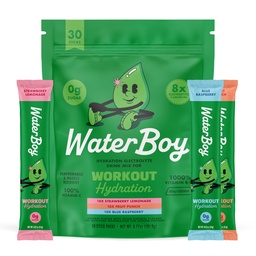 Waterboy Workout Hydration 124; 2,960mg Sugar Free Electrolyte Powder Packaets