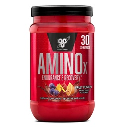 BSN Amino X Izom Recovery & Endurance Powder, BCAA, 10 Grams of Amino Acids, Keto Friendly, Caffeine- Free, Support Endurance, Zéró Sugar, Gyümölcs Punch, 30 adag, 15.34 Ounce (csomagolás május Vary)