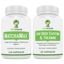 VitaMonk Energy & Focus Bundle: MatchaMax Organic Japanese Matcha Capsules Alacsony dózisú koffein és Theanine