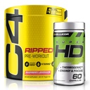 C4 Riped & SuperHD, The Thermogenic Bundle, C4 Preped Pre Workout Powder, Málna Lemonade 30 Servings + SuperHD Capsimax és zöld tea kivonat, 60 Servings