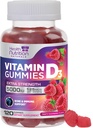 D3-vitamin gumi 5000 NE (125 µg) - Triple Strength Bone and Immune Support, D-vitamin gumi étrend kiegészítés, Természet Berry D-vitamin kiegészítés, Málna ízesített, Non-GMO - 120 gumi