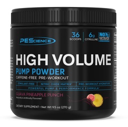 PESCIENCE magas térfogat Stim- Free Pre Workout Pump Powder, Nitric Oxide Booster L Citrulline & L Arginine Nitrate, Non- Stim Pretoshing for Men and Women, 36 Scoops, Guava Ananász Punch