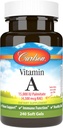Carlson - A-vitamin, 15000 NE Palmitát (4500 µg RAE), látási egészség, egészséges bőr, 240 Softgel