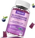 Glucosamine Chondroitin Gumies, Extra Strength Glucosamine Chondroitin MSM Elderberry & Turmeric, Joint Health, Rugalmasság, Antioxidáns, Immunis felnőtteknek - 60 Blueberry ízesített Gumies