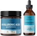 HERBAMAMA Hyaluronic Acid and Lemon Balm Kit - 250 mg Hyaluronic Acid Gumies & Lemon Balm Leaf kivonat 4 fl oz - Vegan, Non-GMO, Alkoholmentes - 2 Pack