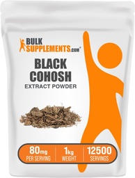 BulkSupplements.com Black Cohosh kivonat por - a Black Cohosh Root, Herbal Supplement - Vegan & Gluten Free, 80mg per Serving, 1 kg (2,2 kg) (1-es csomag)