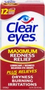 Clear Eyes Maximum Redness Relief Eye Drops 0.50 oz (3-as csomag)