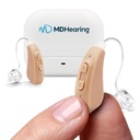 MDHearingAid AIR HearingAIR HearingAid (pár), OTC Rechartensive, Crystal- clear Digital Sound by MDhallowing, Perfect for Glass, szinte láthatatlan