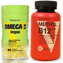 Vegan Omega3 + B12-vitamin Gumicukor 124; Algae Omega3 DHA-kiegészítők Brain, Heart Eyes Health