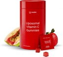 Liposomale Vitamin C Gummis für Erwachsene - 500mg pro Servieren - 60 Gummis, hohe Absorption Vegan niedrigen Vitamin C Gamma, Antioxidans, Energie und Collagen Booster - Erdbeer Guava Flavor