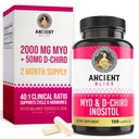Antike Bliss Myo & D-Chiro Inositol Ergänzung, 40 bis 1 Ratio, Hilft in Ovarian Funktion Unterstützung für Frauen, Vitamin B8 Hilft, Menstruationszyklus zu regulieren, 2050mg pro Servierung, 120 Vegan Kapseln