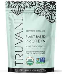 Truvani Vegan Pea Protein Powder 124; 20g Organic Plant-Based Protein - 124; Keto - 124; Gluten & Dairy Free - 124; Low Carb - 124; Nincs hozzáadott cukor - 124; Menta csokoládé - 124; 20 Servings - 124;