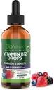 Bio Naturals B12-vitamin Folyékony cseppek felnőttek és gyerekek számára - 100% Természetes nyelvalatti metil-kobalamin - A legmagasabb felszívódás - Energia és agy booster segít fáradtsággal és gyengeséggel - Wild Berry - 2 fl oz