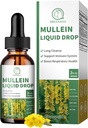Mullein cseppek tüdőknek, 16- in1 Mullein levélkivonat tüdőtisztításhoz, légzőrendszer, immunitás, Quercetin, Marshmallow, Fekete kömény mag, Elderberry, Mullein Liquid, Non- GMO, 2 Fl Oz