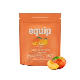 Equip Foods Core Bovine Colostrum Gumies, Delicious 1 g Per Seving Grass Fed Colostrum Supplement - Gut Health, Immunity, Recovery, Hair & Skin - 60 Bovine Colostrum Gumies, 30 Servings, Peach Mango
