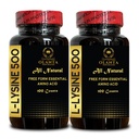 L- LYSINE 500 - Lysine 500mg, az egészséges immunfunkció, támogatja a Collagen Synthesis, Soy- Free, Gluten- Free, Non- GMO, Lysine Supplement Supports Egészséges ajkak és orális szövetek - 2 üveg 200 Counts
