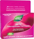 Természet út AM / PM Menopauza kiegészítők Nők, Hot Flash Relief *, Night Sweats *, Nyugtató alvás *, Mood Swings *, Hormone- Free Formulas Black Cohosh, Theanine, Valerian, 60 tabletta