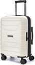 BAGSMART Carry On Poggyász 22x14x9 Légvonalban Spinner Wheels, Könnyű 20 Inch poggyászok TSA Lock, Excandable Hard Shell Carry On Suitcase férfiaknak, fehér