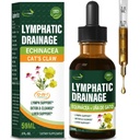 Cleavers Lymphotic Drainage Drops Enhance Lymph System Detox Cleanse, Echinacea, Milk Thistle, Cats Carom, Turmic, Dandelion, Burdock Immun Support Supplement. 2oz