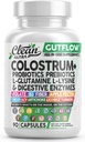 Tiszta Nutraceutical Colostrum Supplement kapszula Prebiotikumok, L- glutamin, emésztőenzimek, folsav, fiber, ACV, Turmeric, Apple Pectin és Turmeric Pills