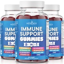 NEW AGE 8 in 1 Immun Support Booster Supplement with Astragalus Root, C-vitamin és Cink 50mg, D-vitamin 5000 NE, Quercetin & Bromelain (8 in 1 Gumies (3-as csomag))
