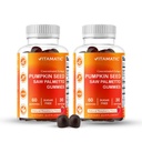 Vitamatic Pumpkin Seed 20: 1 Extract & Saw Palmetto 10: 1 Extract Gumies - Sugar- Free Botanikus kivonat - Natural Raspberry Flavor - Vegan, Non-GMO, Plant- Based Gumies - 60 Count - 2 Pack (120 Count)