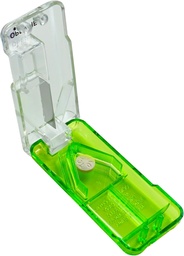EZY DOSE Pill Cutter and Splitter with Dispenser, Daily Usage, Safely Cut Pills, Vitamins, Tablets in Half or Quarters, Accurate and Easy Cutter, Stainless Steel Blade, Travel Sized, Green, BPA Free