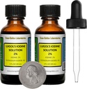 Lugol jód / 2% oldat / 2 Oz két borostyán üveg / szabad cseppentő / USA