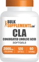 BulkSupplements.com CLA Softgels - Conjugated Linoleic Acid, CLA kiegészítők - Gluten Free, 2 Softgels per Serving (2000mg), 120 Count (1-es csomag)