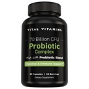 Vital Vitamins Probiotic Complex for Men & Women - 70 milliárd CFU - Készült prebiotikus keverékkel - Emésztő, Gut Health, & Immun Support - 10 Strain erős elegyítése - 30 kapszula