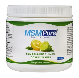 KALA EGÉSZSÉGÜGYI MOMPUR Lemon Lime Ízesített durva MSM Powder Flakes - Organic Sulfur for Joint Rugalmasság, Bőr megjelenés, és Haj & Körömtámogatás - 8.8 oz, USA Made, Distillatkristályok