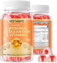 Asztaxantin kiegészítők 6mg + C-vitamin liposzómás 100 mg - Dual Layer - Niacin B6, B12, folsav, biotin - antioxidánsok - Zselatin mentes, cukormentes, 60Ct