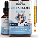 Macska Multivitamin - Promotes Egészséges bőr és kabát, Közös támogatás, Hosszúság & Több - Macska Vitaminok - Macska kiegészítők és vitaminok - Macska Vitaminok beltéri macskák - Kitten Vitaminok - Macska Immuntámogatás - 1oz