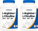 Nutricost L- Arginine L- Citrulline Complex 750mg, 240 kapszula (2 üveg) - Non-GMO