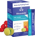 Blueshift Pre-Game - Előivás NAC kiegészítés, Electrolytes Powder Packets, Hidratációs csomagok, Máj támogatás Gyömbér, Cystein, Milk Thistle, No Sugar Powder Sticks (10 csomag)