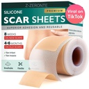 Szilikon hegek, szilikon hegek szalag (1.6 "x 120" Roll- 3M), újrahasználható és hatékony hegek eltávolító lapok, szilikon hegek eltávolító lapok sebészi hegek, gyógyító keloid, C - szakasz, Tummy Tuck