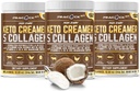 Collagen Keto Coffee Creamer Powder 12.22 oz, 3 darabos csomag, hidrolizált Collagen Peptides kókuszos MCT-vel Olaj, magnézium, íztelen fehérje por, cukormentes kávé krémek sima