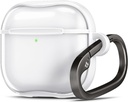 Spigen Ultra Hibrid Tervezett AirPods 4 ügy (2024) Anti-Yelling Clear Cover Carabiner Key Chain - Jet White