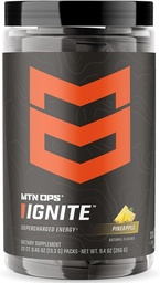 MTN OPS Ignite Trail Packs Energy Drink Powder, Gluten Free Nootropic Supplement Drink Mix, L Arginine, L Citrulline, koffein & Nootropic Sugar Free Drink Mix, 20 szervák, Ananász Crush